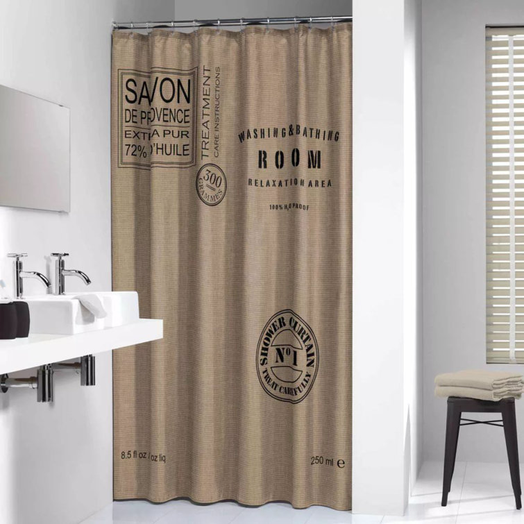 Williston Sealskin Shower Curtain Provence 180cm Ecru Wayfair.co.uk